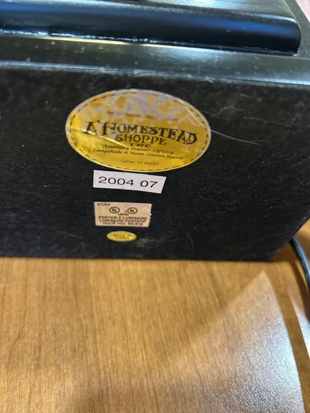 Home Accents Black Three-Drawer Accent Lamp with Checkered Shade - Picture 6 of 6